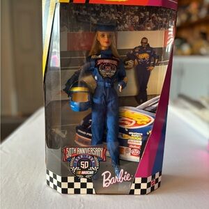 Barbie Blue NASCAR 50th Anniversary Racing Doll with Blue & Yellow Helmet 20442